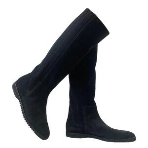 Salvatore Ferragamo Tall Suede Boots with cable knit detail Size 8 C